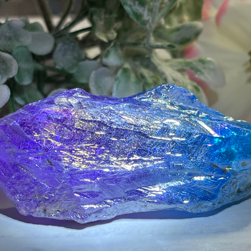 七色の夢໒꒱✨ オーラ 水晶 ラフストーン 原石 クリスタル 天然石
