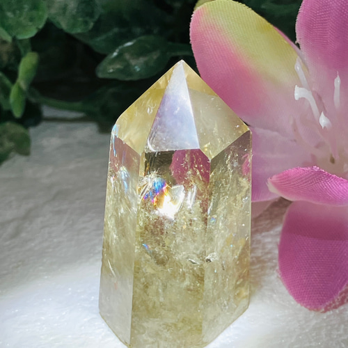 恋愛・ビジネス】 レインボー✨ 非加熱 シトリン クォーツ ポイント