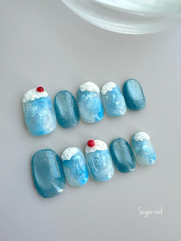 ネイルチップ✳︎クリームソーダ 2枚目の画像