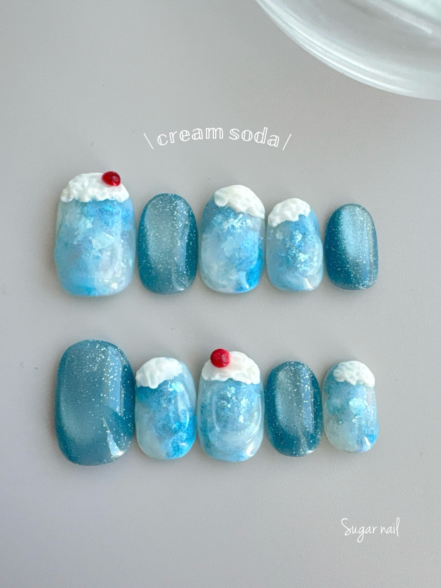 ネイルチップ✳︎クリームソーダ ネイルチップ（つけ爪