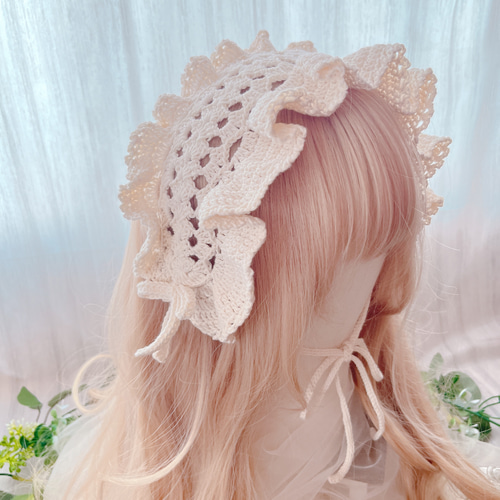 moricori♡人気No.1カラー》大きなフリルのリボンヘッドドレス ヘッド