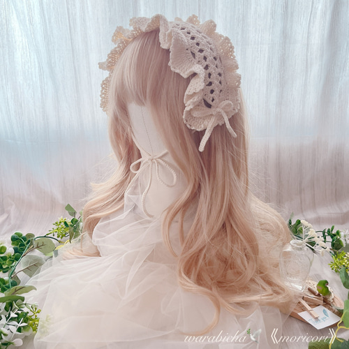 moricori♡人気No.1カラー》大きなフリルのリボンヘッドドレス ヘッド