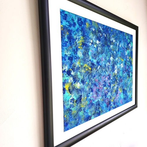 石垣の海に生きた証 / 抽象画 46×63㎝ A2 額縁セット 原画のみ モダン 石垣の海に生きた証 / 抽象画 46×63㎝ A2 額縁セット 原画1点