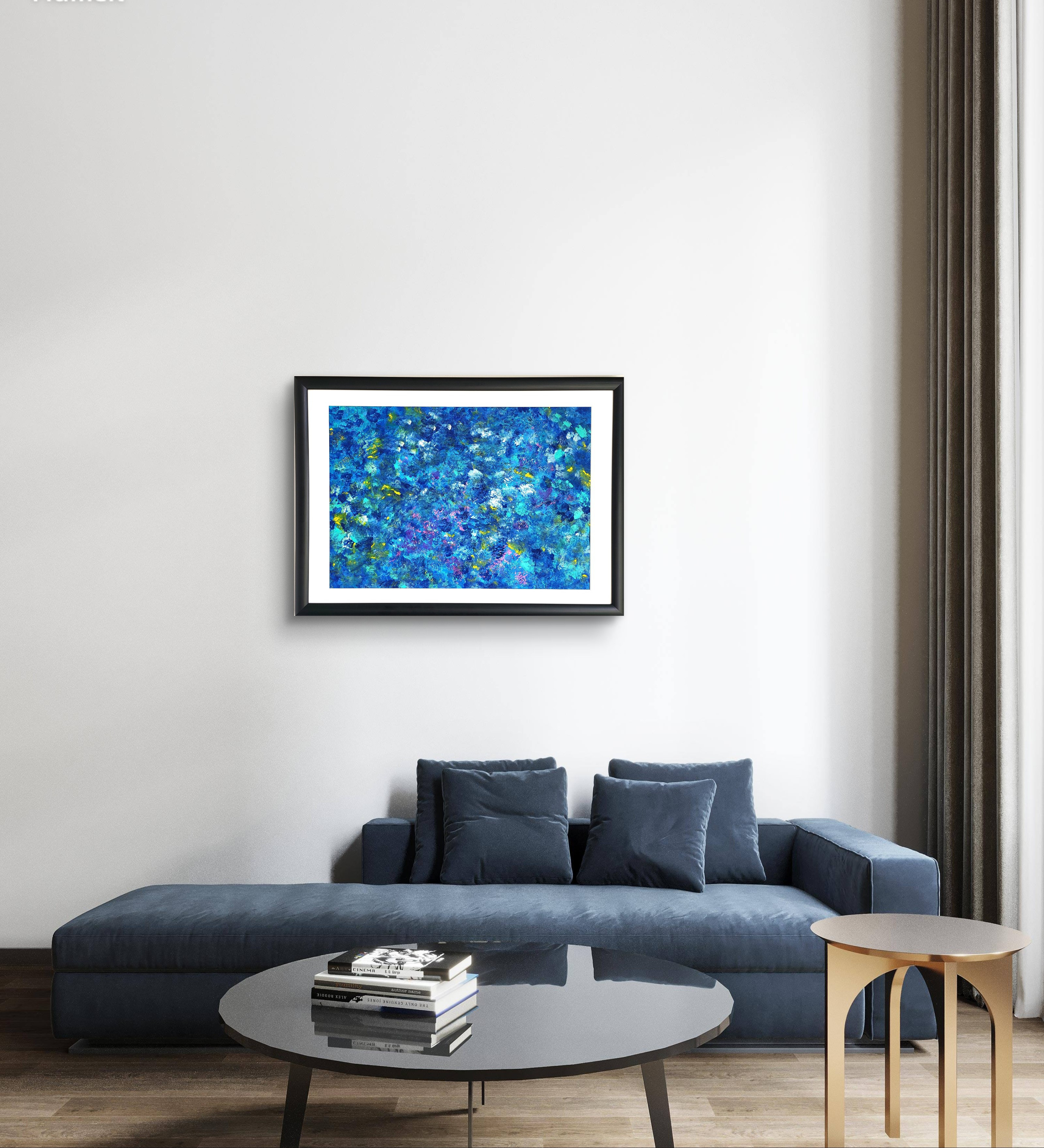 【専用】石垣の海に風がそよぐ / 抽象画 46×63㎝ A2 額縁セット 専用】石垣の海に風がそよぐ / 抽象画 46×63㎝ A2 額縁