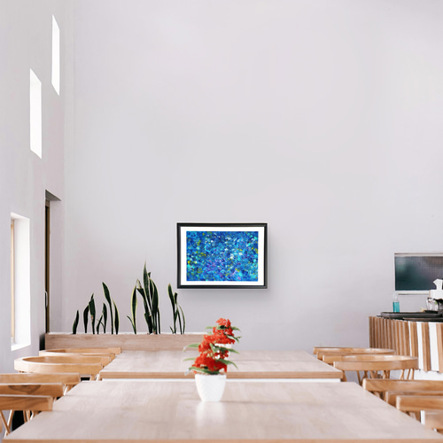 石垣の海に生きた証 / 抽象画 46×63㎝ A2 額縁セット 原画1点