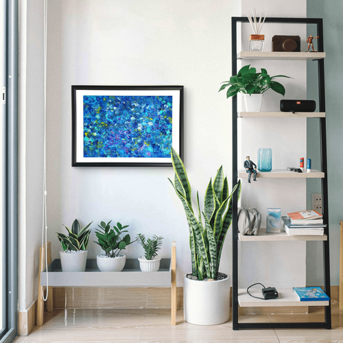 石垣の海に生きた証 / 抽象画 46×63㎝ A2 額縁セット 原画のみ モダン 石垣の海に生きた証 / 抽象画 46×63㎝ A2 額縁セット 原画1点
