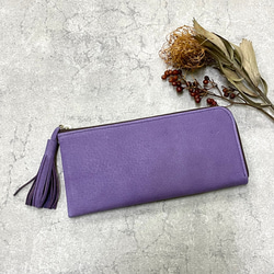 【カラーオーダーできます】ピッグスキンのスリムな長財布　 13枚目の画像