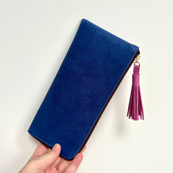 【カラーオーダーできます】ピッグスキンのスリムな長財布　 9枚目の画像