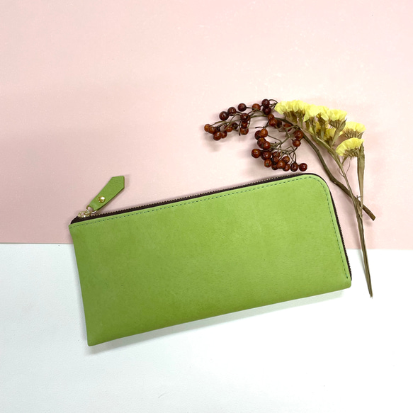 【カラーオーダーできます】ピッグスキンのスリムな長財布　 15枚目の画像