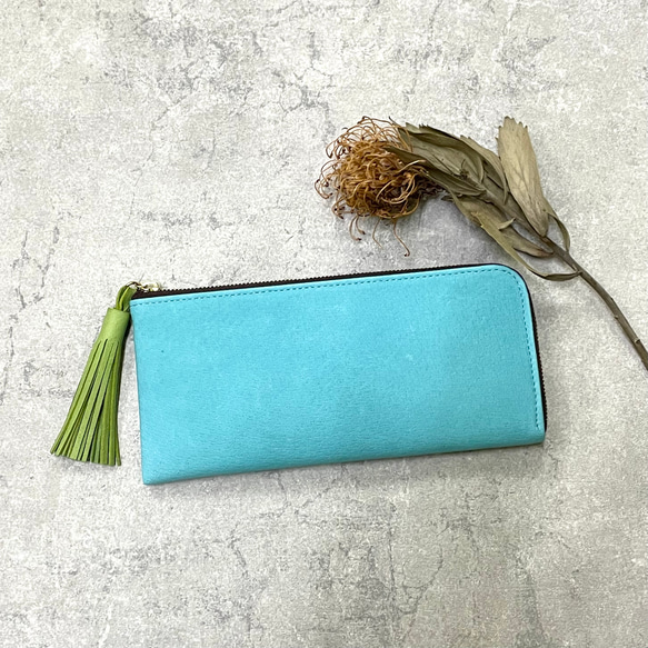 【カラーオーダーできます】ピッグスキンのスリムな長財布　 11枚目の画像