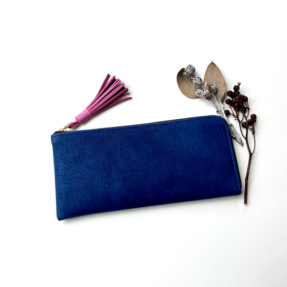 【カラーオーダーできます】ピッグスキンのスリムな長財布　 1枚目の画像