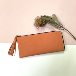 【カラーオーダーできます】ピッグスキンのスリムな長財布　 14枚目の画像