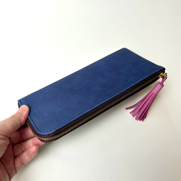 【カラーオーダーできます】ピッグスキンのスリムな長財布　 8枚目の画像