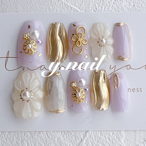 ネイルチップ/成人式ネイル/振袖ネイル/前撮りネイル/和装ネイル