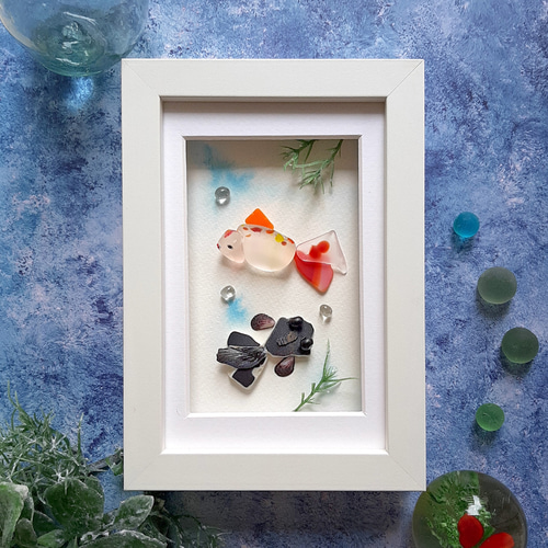 シーグラスアート　雛祭り 値下げ》シーグラスアート 【お花見ひな祭り 】インテリア