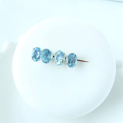 〈Silver925〉アクアマリンのオーバルカットピアス 4枚目の画像