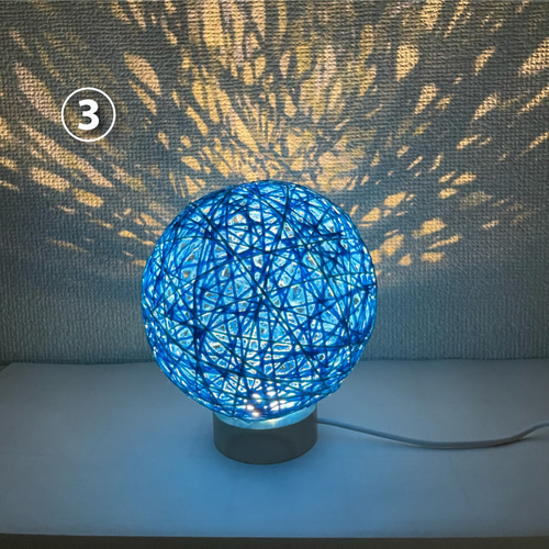 環灯(たまきとう） orb yarn lamp ／ 青猫(しょうびょう)：Mini DORA