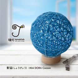 環灯(たまきとう） orb yarn lamp ／ 青猫(しょうびょう)：Mini DORA