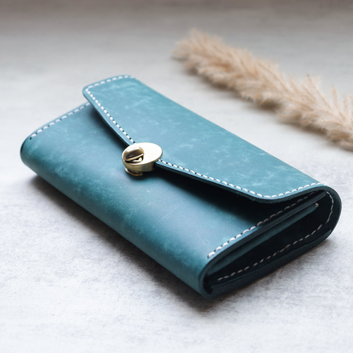 【一点物】薄くて小さい長財布　| ハンドメイド 手染め 手縫い 楽天市場】長財布 N WALLET 手縫い 二つ折り LITSTA 日本製 本革