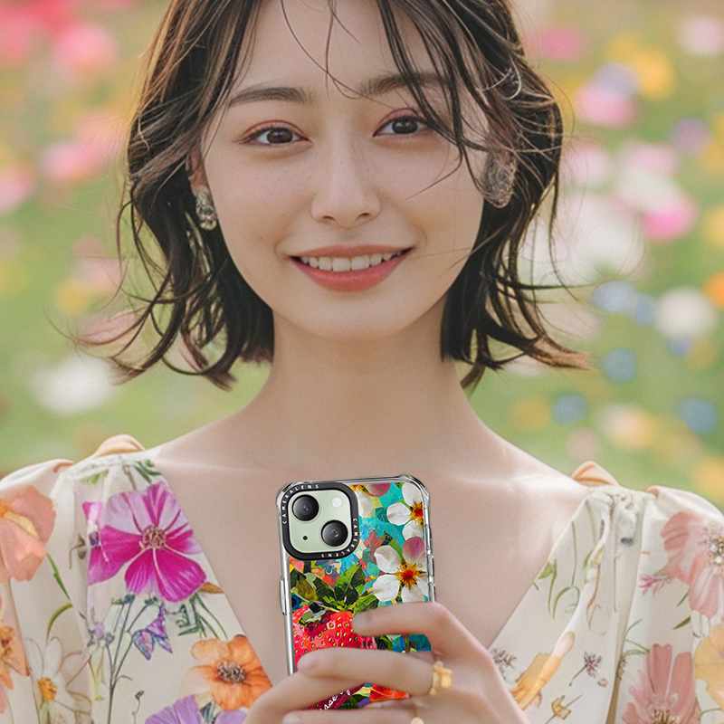 【いちご】スマホケース iPhone17シリーズ対応【差し色＊おしゃれ＊持ち歩ける動植物アート作品】