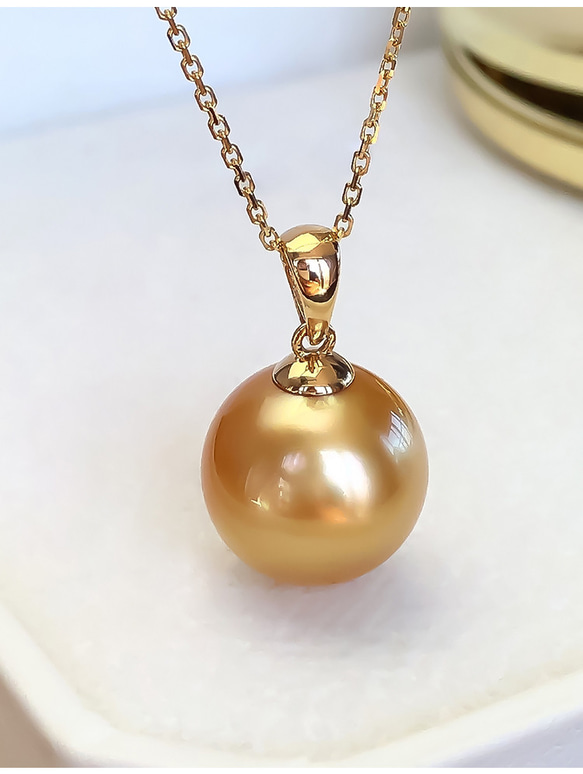 ヘイズジュエリー] 8-12.4mm 強力ゴールド 南洋ゴールドパール