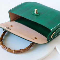 【Creema獨家早鳥價】竹柄牛皮單肩包/馬鞍包/手拿包 第12張的照片