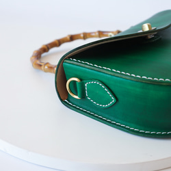 【Creema獨家早鳥價】竹柄牛皮單肩包/馬鞍包/手拿包 第8張的照片