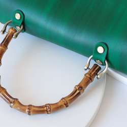 【Creema獨家早鳥價】竹柄牛皮單肩包/馬鞍包/手拿包 第6張的照片