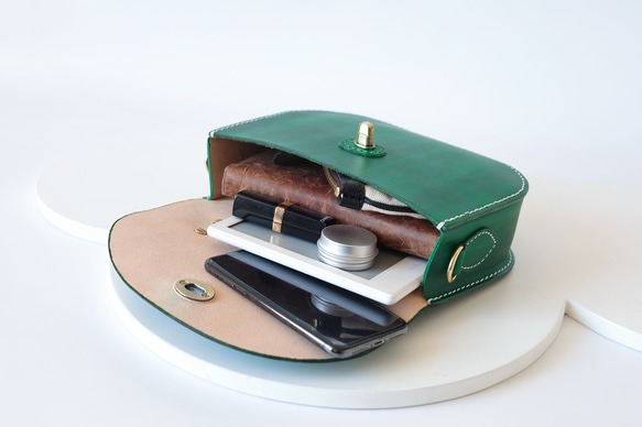 【Creema獨家早鳥價】竹柄牛皮單肩包/馬鞍包/手拿包 第17張的照片