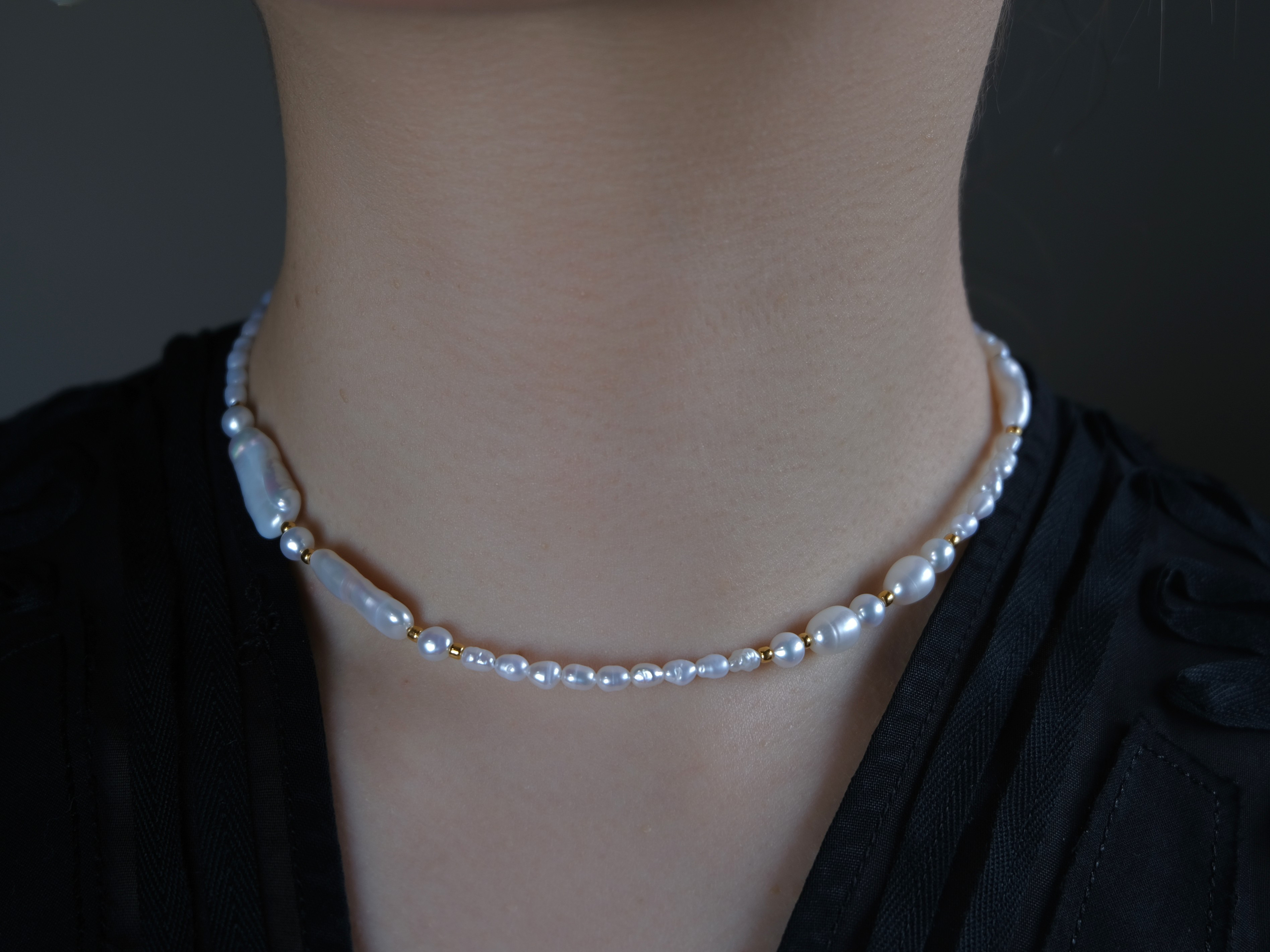 Ýmsar ferskvatnsperlur necklace　淡水バロックパール　ネックレス　チョーカー