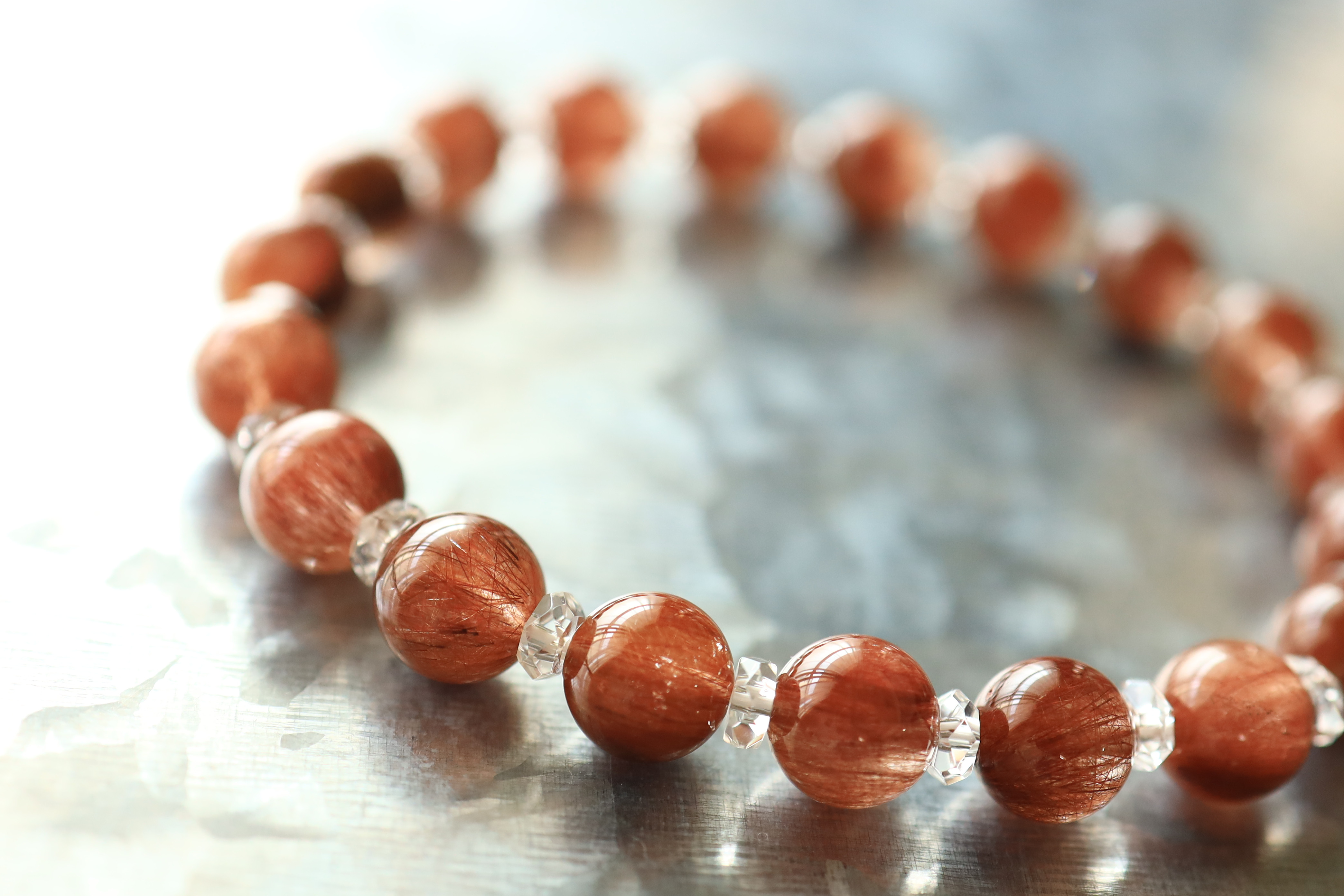 …☆スーパープレミアムブレス☆レッドルチルクォーツ：8ミリ☆…☆天然石ブレスレット☆…