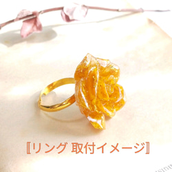 5周記念福袋SALE　〜ピーチカラーのフラワーアクセサリー5点セット〜　薔薇　紫陽花　桜　クリア　レジン　花　ピンク桃 17枚目の画像