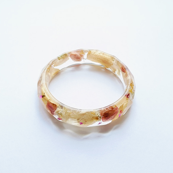 5周記念福袋SALE　〜ピーチカラーのフラワーアクセサリー5点セット〜　薔薇　紫陽花　桜　クリア　レジン　花　ピンク桃 3枚目の画像