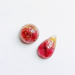 5周記念福袋SALE　〜ピーチカラーのフラワーアクセサリー5点セット〜　薔薇　紫陽花　桜　クリア　レジン　花　ピンク桃 5枚目の画像