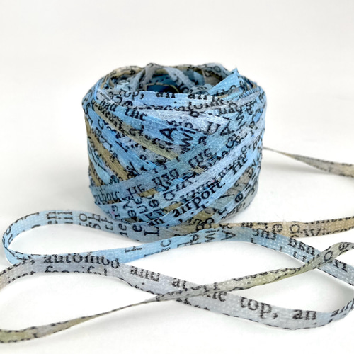 英字テープ［デニム＆レザー］70m 手染めの素材糸 英字リボン 英字