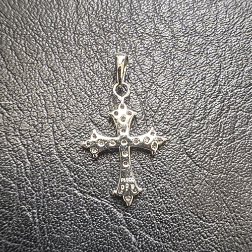 Pt900 クロスペンダント｜天然ダイヤ 0.08ct】プラチナ 十字架