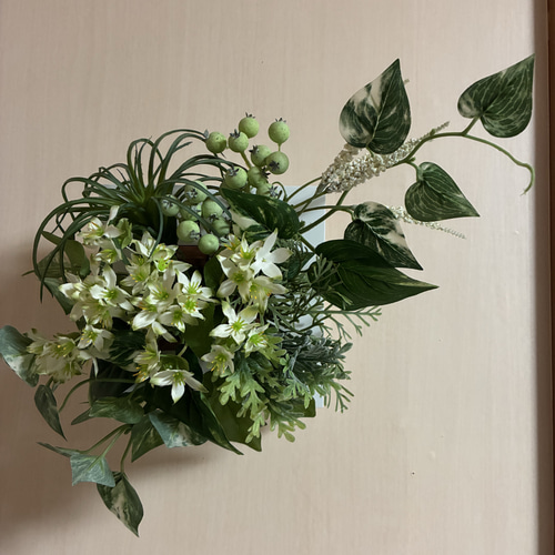 アートフラワー☆ホワイト×グリーン アートフラワー mizuka 通販