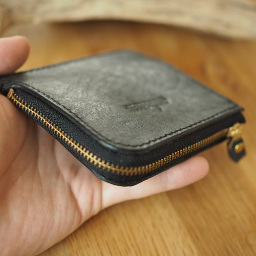 限定品】アラスカレザー（ブラック）L字ファスナーミニ財布 その他ミニ