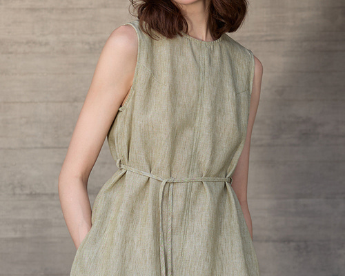 「群言堂」ノースリーブストライプロングベスト 群言堂」ノースリーブストライプロングベスト 群言堂ストライプベスト