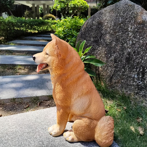 犬の置物 柴犬 いぬ イヌ 動物 オーナメント ガーデン