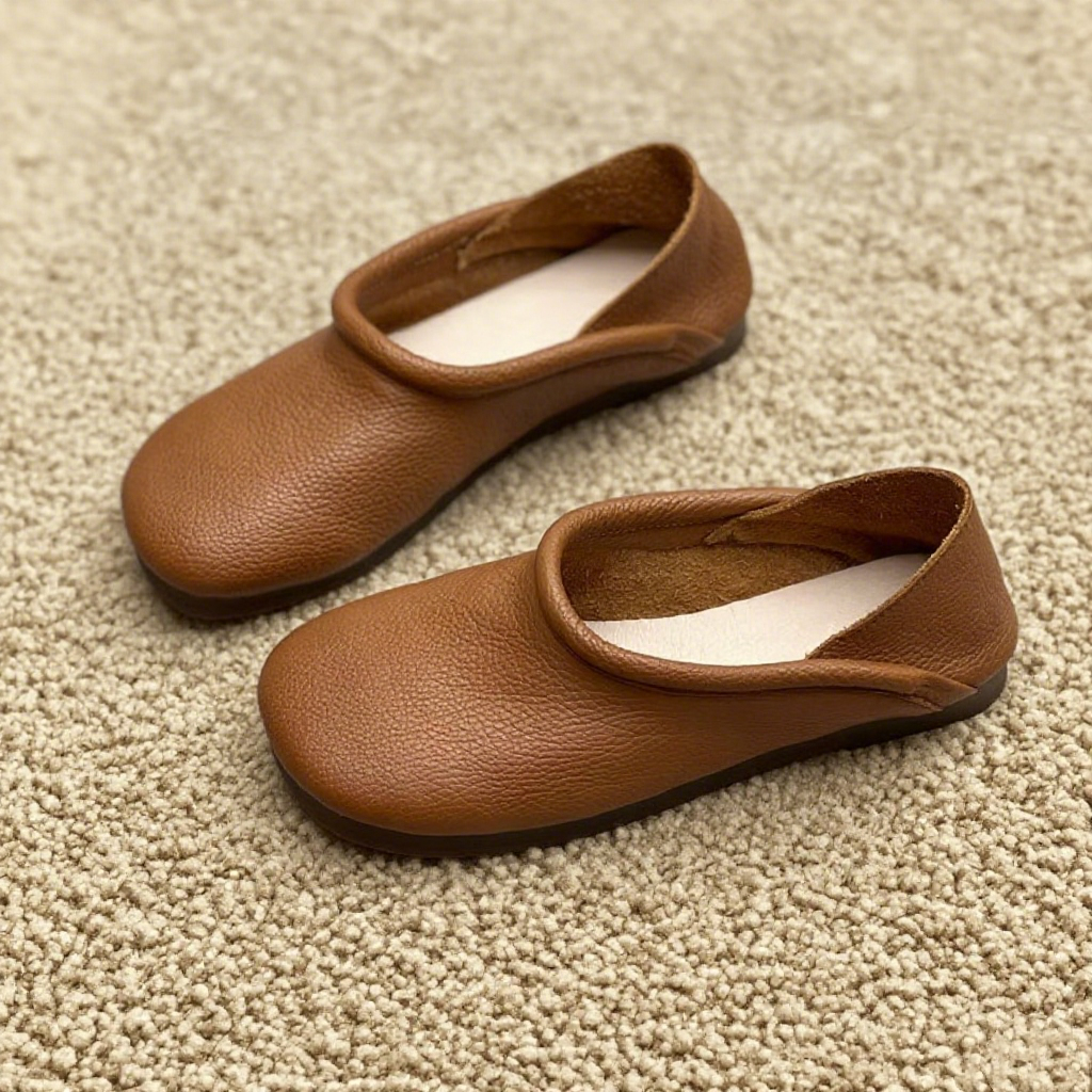 2WAYで履けるサンダル|本革レザーシューズ|ソフトラバー フラットシューズ