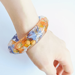 5周記念福袋SALE　〜夏めくオレンジアクセサリー4点セット〜　太陽　コスモス　秋桜　クリア　レジン　花　アクリル　青 7枚目の画像