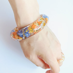 5周記念福袋SALE　〜夏めくオレンジアクセサリー4点セット〜　太陽　コスモス　秋桜　クリア　レジン　花　アクリル　青 8枚目の画像
