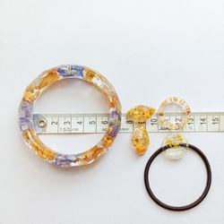 5周記念福袋SALE　〜夏めくオレンジアクセサリー4点セット〜　太陽　コスモス　秋桜　クリア　レジン　花　アクリル　青 20枚目の画像
