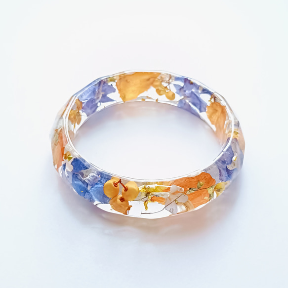 5周記念福袋SALE　〜夏めくオレンジアクセサリー4点セット〜　太陽　コスモス　秋桜　クリア　レジン　花　アクリル　青 3枚目の画像