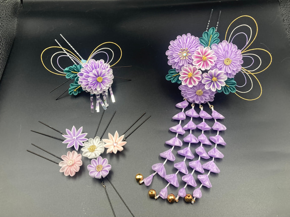 つまみ細工 正絹 髪飾り（6）11点セット 成人式髪飾り 七五三髪飾り 和