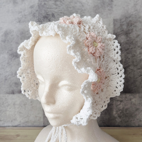 ヘッドドレス レース 編み物 クロシェ バブーシュカ ヘアアクセサリー