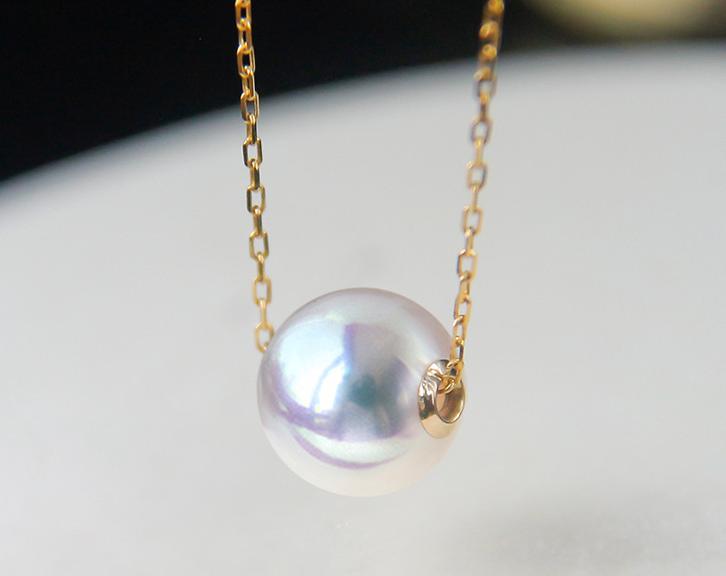 [ヘイズジュエリー] ルルトンデザイン 日本製 輸入 7.5-9.5mm アコヤ 女神真珠 ペンダントネックレス ラウンドブライ