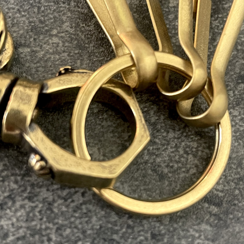 Creema限定 真鍮 メンズ キーリング キーフック キーホルダー パーツ