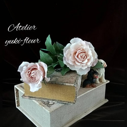 ☆粘土の花 【薔薇のリース】☆ アートフラワー ユキ・フルール